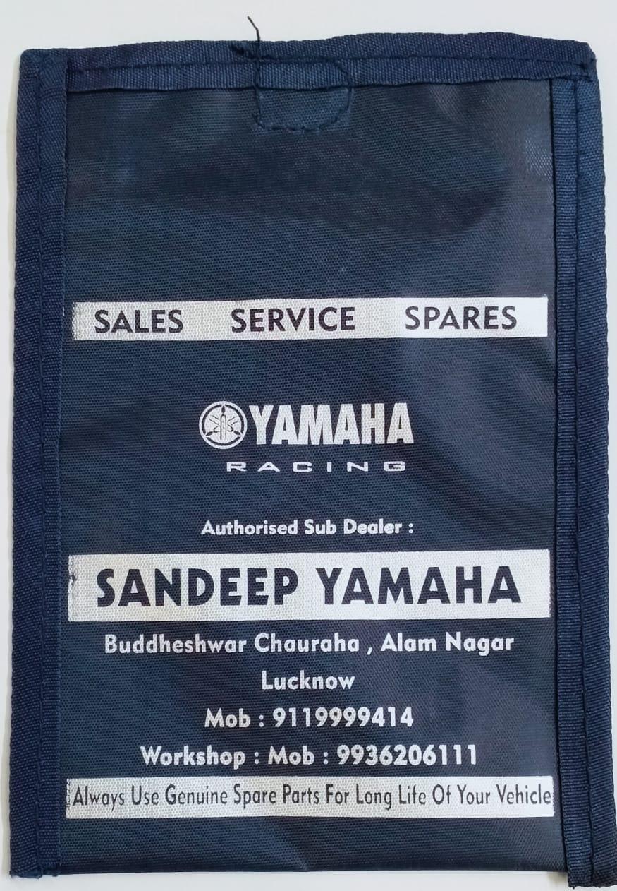 Yamaha Racing service bag — Sandeep Yamaha, Lucknow (navy)
